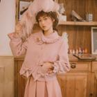 Checked Lantern-sleeve Coat