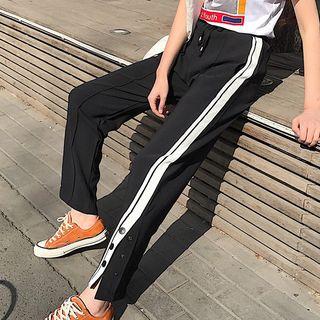 Striped Straight-cut Sweatpants