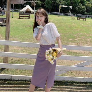 Short-sleeve Top / Midi Skirt / Set
