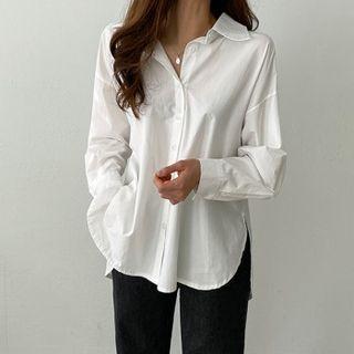 Slit-back Plain Shirt