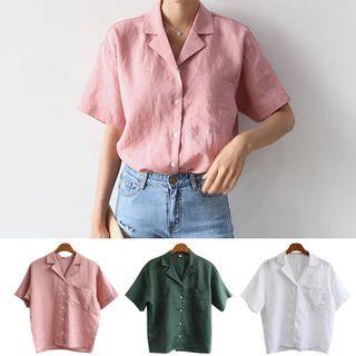 Linen Pocket-front Shirt