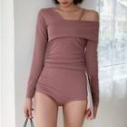 Long-sleeve Cold Shoulder Swimsuit