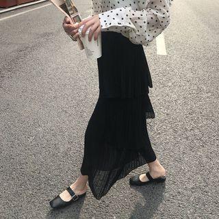 Ruffle Midi Skirt Black - One Size