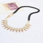 Faux Pearl Studded Necklace