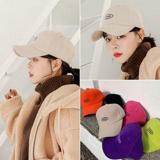 Letter-embroidered Brushed-fleece Baseball Cap