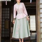 Set: Embroidery Wrapped Top + Skirt