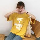 Loose-fit Lettering Long T-shirt