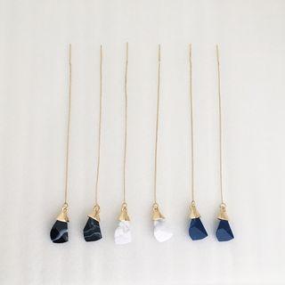 Marble Pattern Drop Threader Earrings