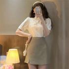 Short-sleeve Qipao Top / Mini A-line Skirt