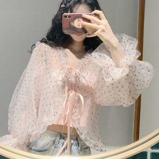 Chiffon Light Jacket / Spaghetti Strap Sequined Top
