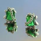 Rhinestone Chained Sterling Silver Earring / Gift Box / Set