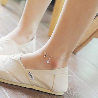 Rhinestone Moon And Star Anklet