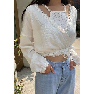 Lace-trim Wrap Bolero