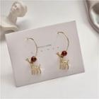 Alloy Deer Dangle Earring 1 Pair - As Shown In Figure - One Size