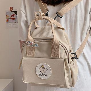 Cartoon Badge Nylon Crossbody Bag
