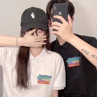 Couple Matching Print Polo Shirt
