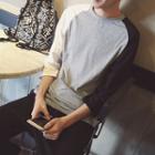 Color Block 3/4 Sleeve T-shirt