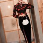 Traditional Chinese Long-sleeve Velvet Sheath Dress