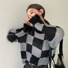 Checkerboard Knit Sweater