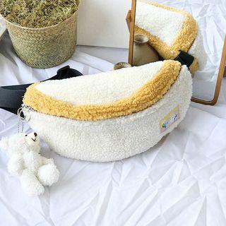 Fleece Belt Bag Yellow & White - One Size