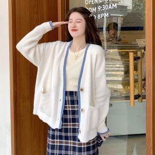 Two-tone Loose-fit Cardigan