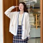 Two-tone Loose-fit Cardigan