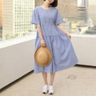 Tiered Gingham Long Dress