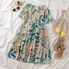 Vintage Flower Midi Dress