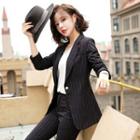 Striped One-button Blazer / Dress Pants / Set