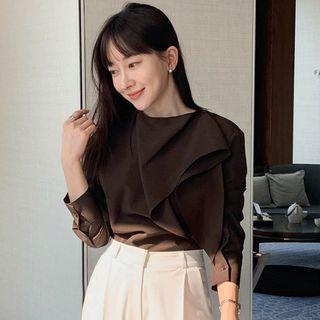 Zip-back Draped Blouse