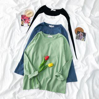 Flower Applique Long-sleeve T-shirt