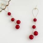 Bead Drop Earring 1 Pair - Red - One Size