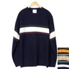 Couple Color-block Loose-fit Knit Pullover