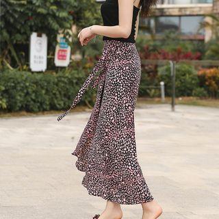 Heart Chiffon Lace-up Maxi Skirt