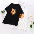 Squirrel Print Short-sleeve T-shirt