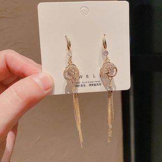 Flower Rhinestone Alloy Fringed Earring 1 Pair - Gold - One Size