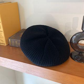 Plain Ribbed Knit Beret