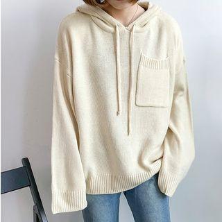 Hooded Drop-shoulder Sweater