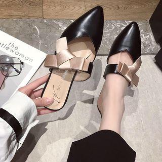 Ribbon Strap Pointed Mules