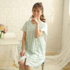 Dotted Short-sleeve Sleep Dress