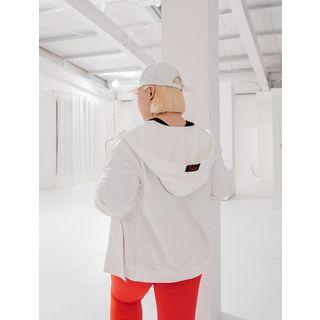Plus Size Kangaroo-pocket Zip-up Hoodie