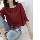 Ruffled Bell-sleeve Top