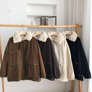 Plain Long-sleeve Cargo Coat
