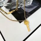 Layered Key Pendant Necklace Type A - Gold - One Size
