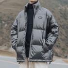 Reflective Stand Collar Zip Padded Jacket