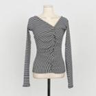 Striped Knot Front Knit Top