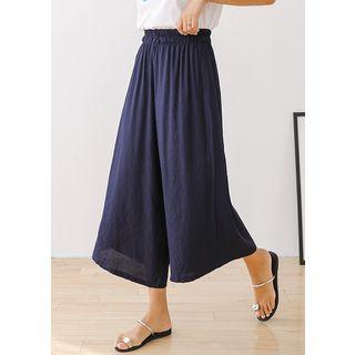 Plus Size Silky Cropped Wide-leg Pants