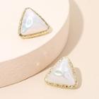 Triangle Faux Pearl Earring 1 Pair - Gold - One Size