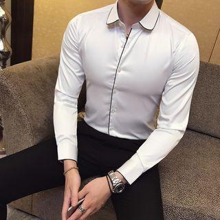 Piped Slim-fit Shirt
