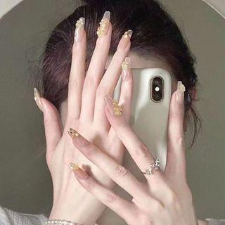 Flower Pointed Nail Tips